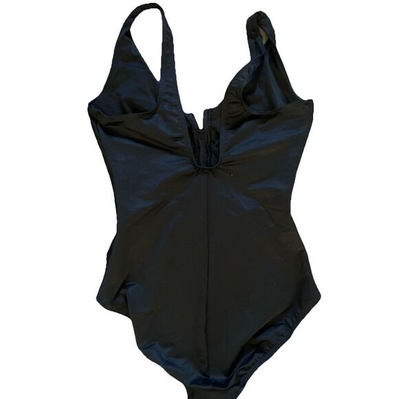 MIRACLESUIT  Vive One Piece zipper front underwire swimsuit black US 12 NEW - Picture 6 of 6